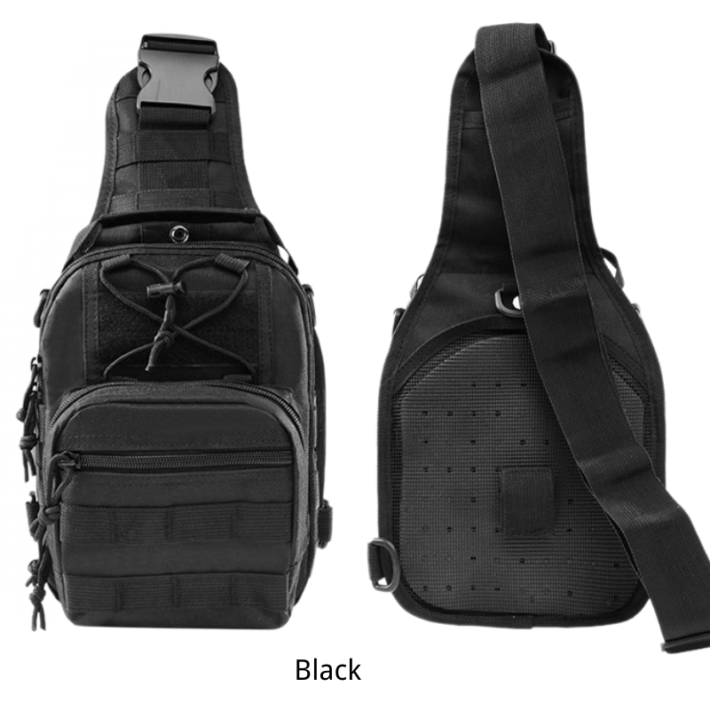 crossbody bug out bag black